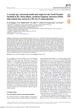 Whin Sill)-Related Base Metal (Cu–Pb–Zn–F) Mineralization