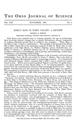 Early Man in Eden Valley: a Review Sidney E