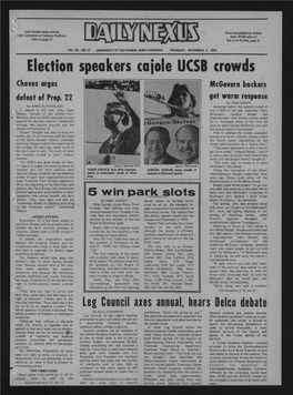 Election Speakers Cajole UCSB Crowds