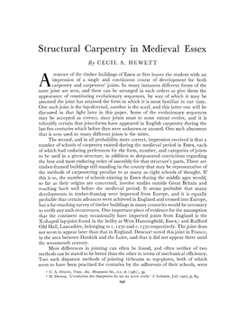 Structural Carpentry in Medieval Essex