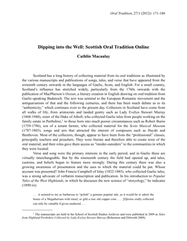 Scottish Oral Tradition Online