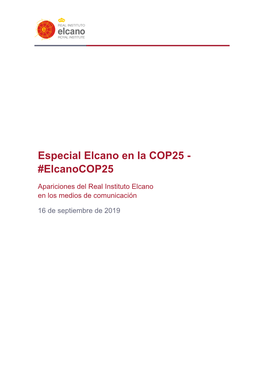 Dossier De Prensa Elcano En La COP25