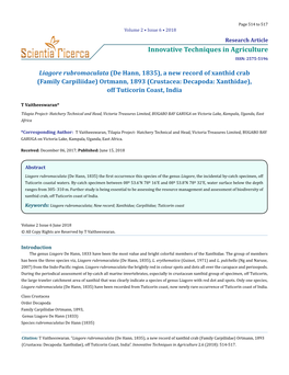 Innovative Techniques in Agriculture ISSN: 2575-5196