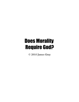 Does Morality Require God?