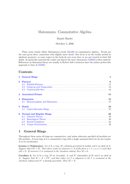 Matsumura: Commutative Algebra