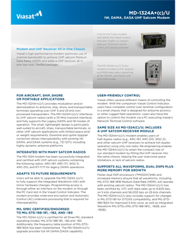 MD-1324A+(C)/U IW, DAMA, DASA UHF Satcom Modem