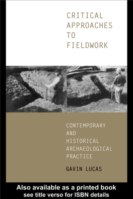 Critical Approaches to Fieldwork