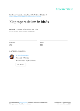 Kleptoparasitism in Birds