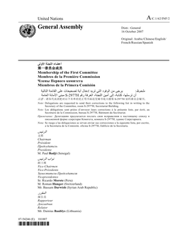 General Assembly Distr.: General 16 October 2007
