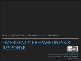 Emergency Preparedness & Response
