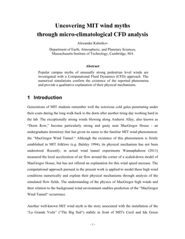 Uncovering MIT Wind Myths Through Micro-Climatological CFD Analysis