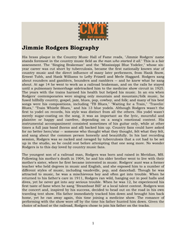 Jimmie Rodgers Biography