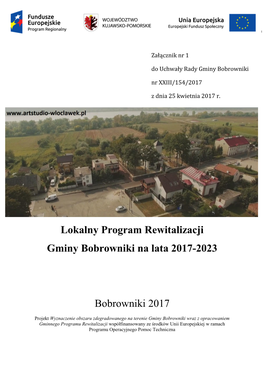 Lokalny Program Rewitalizacji Gminy Bobrowniki Na Lata 2017-2023 Projekt Bobrowniki 2017