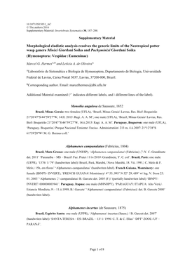 Morphological Cladistic Analysis Resolves the Generic Limits of The