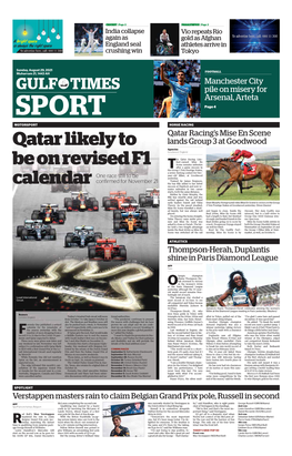 Qatar Likely to Be on Revised F1 Calendar