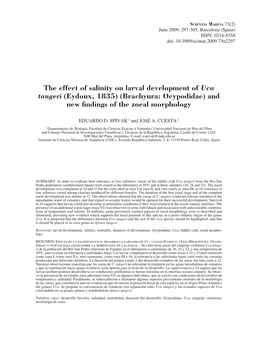 Brachyura: Ocypodidae) and New Findings of the Zoeal Morphology