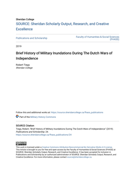 Brief History of Military Inundations During the Dutch Wars of Independence