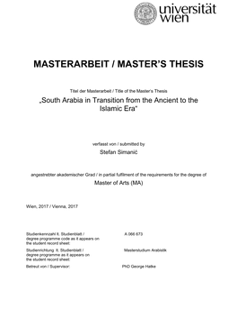 Masterarbeit / Master's Thesis