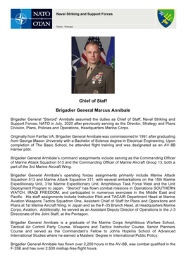 Chief of Staff Brigadier General Marcus Annibale