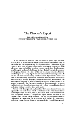 The Director's Report Peter
