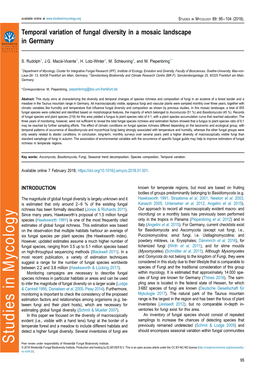 Temporal Variation of Fungal Diversity in a Mosaic Landscape in Germany