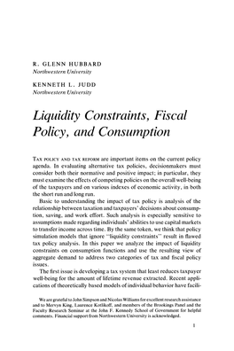 Liquidity Constraints, Fiscal Policy, and Consumption