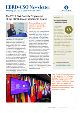 EBRD-CSO Newsletter Keeping You up to Date with the EBRD