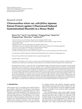 Extract Protects Against 5-Fluorouracil Induced Gastrointestinal Mucositis in a Mouse Model