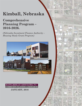 Kimball, Nebraska Comprehensive Planningcomprehensive Program – 2016Planning-2026