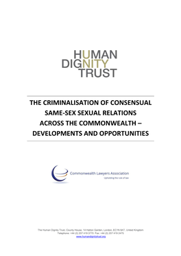 The Criminalisation of Consensual Same-Sex Sexual Relations Across the Commonwealth – Developments and Opportunities