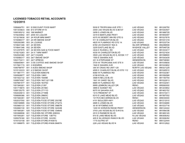 Licensed Tobacco Retail Accounts 12/2/2015