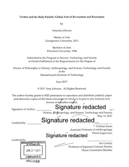 Signature Redlacted History, J[Nt Ropology, and Science, Technology and Society May 15, 2017