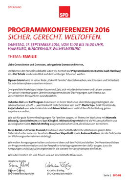 SPD-Programmkonferenz Familie