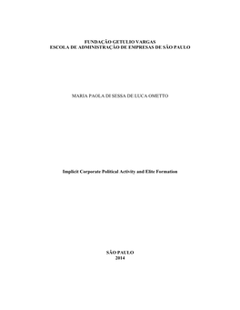 Fundação Getulio Vargas Escola De Administração De Empresas De São Paulo