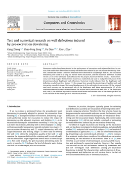 Test and Numerical Research on Wall Deflections Induced by Pre