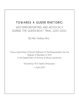 Towards a Queer Rhetoric: Western Reporting And