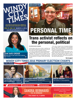 PERSONAL TIME Trans Activist Reflects on the Personal, Political