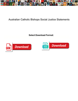 Australian Catholic Bishops Social Justice Statements