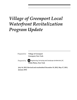 Village of Greenport Local Waterfront Revitalization Program Update