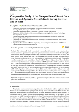 Comparative Study of the Composition of Sweat from Eccrine and Apocrine Sweat Glands During Exercise and in Heat