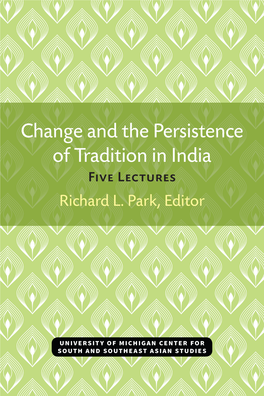 Change and the Persistence of Tradition in India