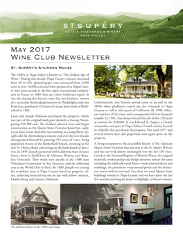 May 2017 Wine Club Newsletter