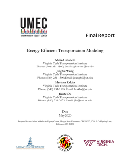 Energy Efficient Transportation Modeling