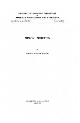 Miwok Moieties