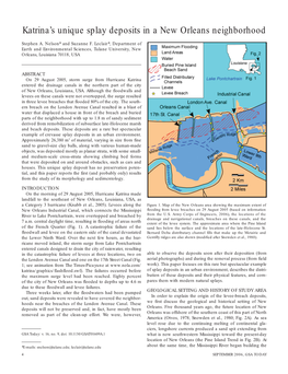 Katrina's Unique Splay Deposits in a New Orleans Neighborhood