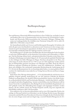 Zeitschrift Für Württembergische Landesgeschichte 73 (2014)