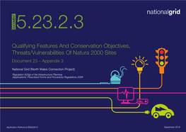 Qualifying Features and Conservation Objectives, Threats/Vulnerabilities of Natura 2000 Sites