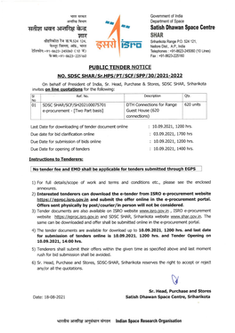 Tender for DTH Connections for Range Guest House (620 Connections)
