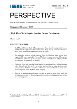 Kafir Harbi’ in Malaysia: Another Path to Polarization