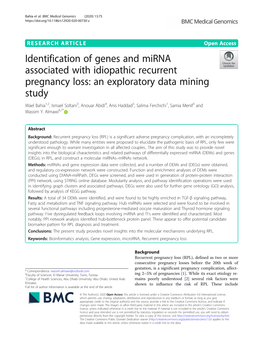 Identification of Genes and Mirna